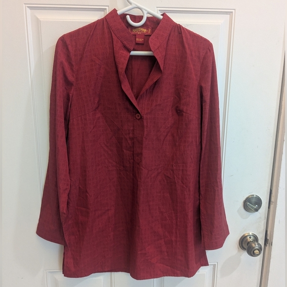 Shanghai Tang Silk Blend Tunic Top - Picture 1 of 6